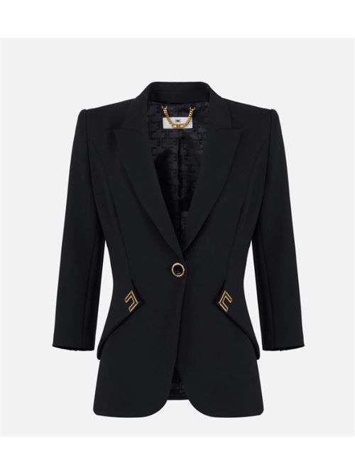 JACKET IN DOUBLE LAYER STRETCH CREPE ELISABETTA FRANCHI | GI21561E2110 nero